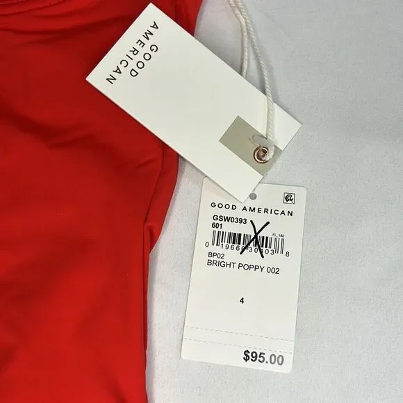 Good American Bright Poppy Red Show Off One Piece Swimsuit Size 4 (XL) - Picture 10 of 11